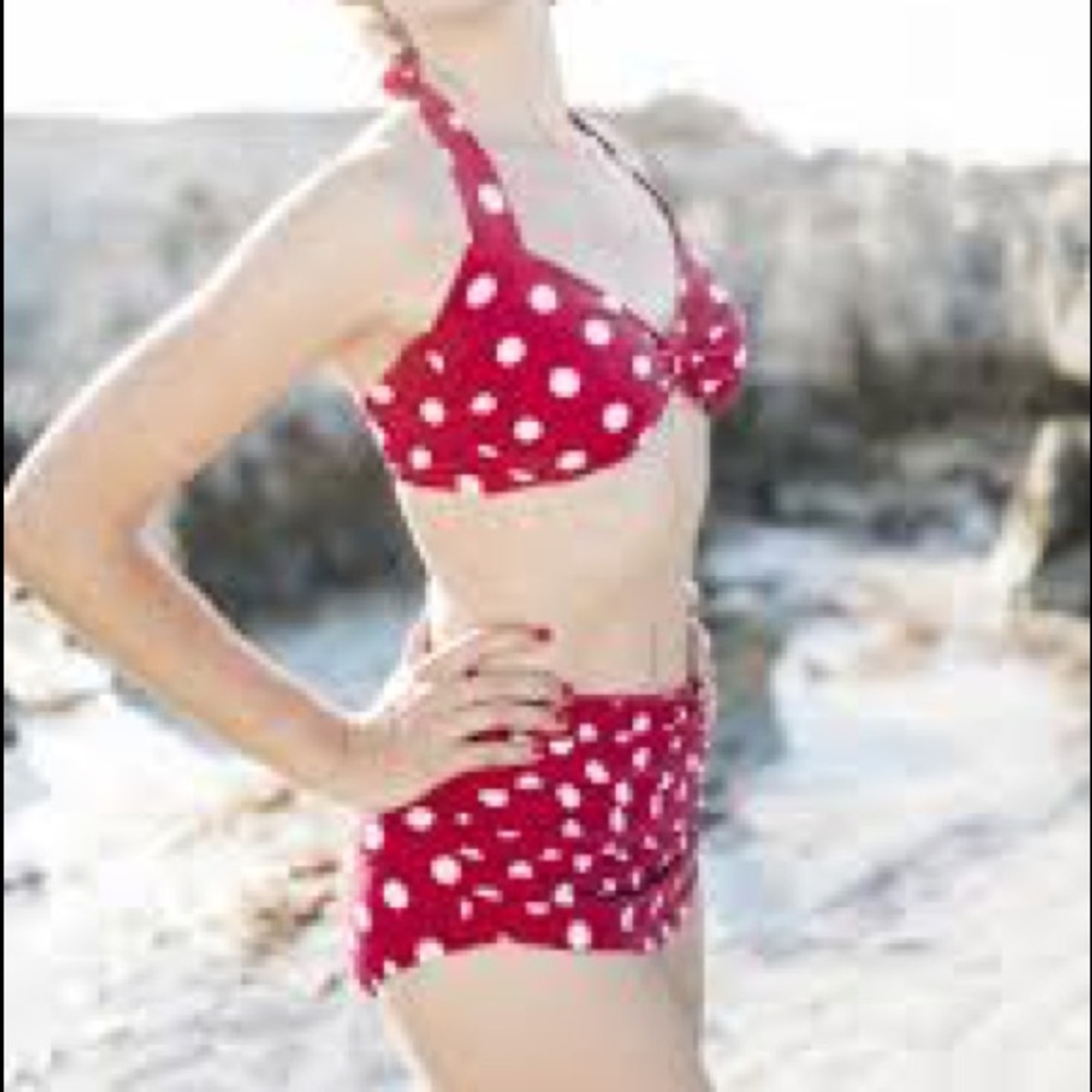 Vintage Style Red Polk-a-Dot Bikini